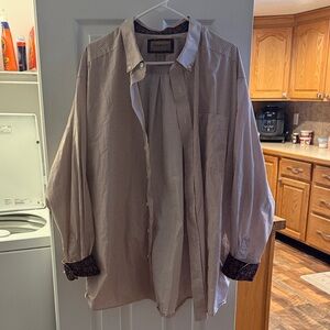 Ariat Men's Tan Shirt with Patterned Cuffs